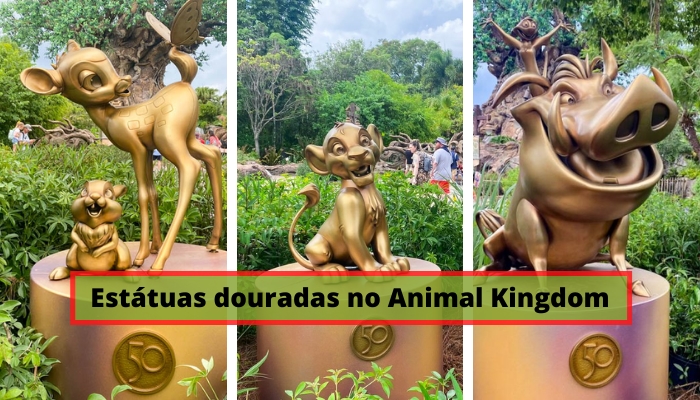 Disney 50 anos: onde encontrar as estátuas douradas no Animal Kingdom