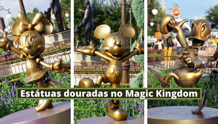Disney 50 anos, confira tudo e saiba onde encontrar as estátuas douradas. 