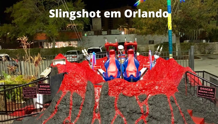 ICON Park Slingshot em Orlando, uma atração para os mais radicais. 